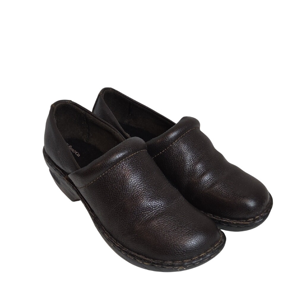 G.H. Bass  Wheelab Dark Brown Leather Clogs Platform Wedge Shoes 10M 3001-200